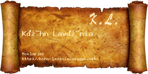 Kóhn Lavínia névjegykártya